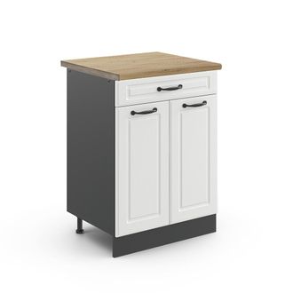 Vicco Mueble Bajo De Cocina R-line, Blanco Casa De Campo, 80 Cm, Et Roble