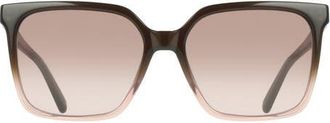 Ferragamo 57mm Rectangle Sunglasses in Transparent Brown Gradient at Nordstrom