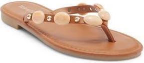 Top Moda Aria Studded Flip Flop in Tan Pu at Nordstrom Rack, Size 8.5