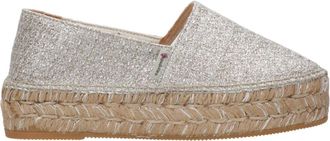Espadrilles Zilveren Metallic Platte Schoenen met Touwzool - Dames - Espadrilles - Grijs - 37 EU - Schoenen