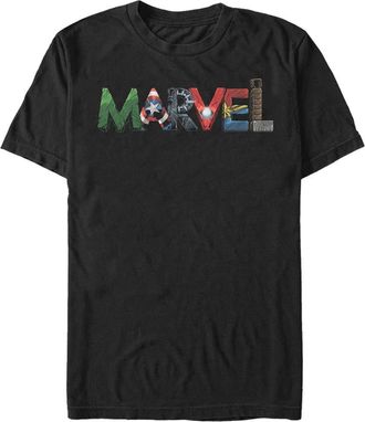 MARVEL Mens Marvel Logo Hero Font Graphic Tee in Black at Nordstrom, Size Xxx-Large