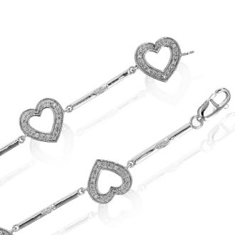 Vir Jewels 1/16 cttw Lab Grown Diamond Fashion Bracelet in Sterling Silver 7 Inch For Women