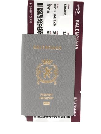 Balenciaga 1 Ticket leather passport wallet - Grey