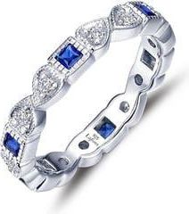 Lafonn Simulated Diamond & Birthstone Band Ring in Sapphire/white at Nordstrom Rack, Size 7
