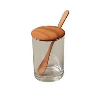 Be Home Glass Cellar with Teak Lid & Spoon in Brown at Nordstrom