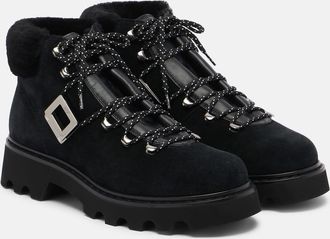 Roger Vivier Viv Rangers suede lace-up boots