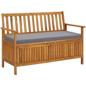vidaXL Banco De Almacenaje De Jard&iacute;n Madera Maciza Acacia 120 Cm Vidaxl