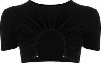 CHRISTOPHER ESBER Prong Cut-Out Crop Top - Womens - Polyamide/Elastane/Zinc