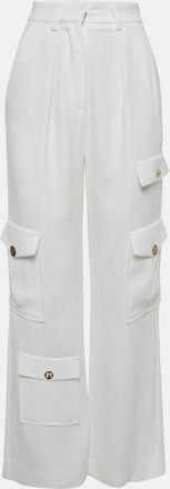 Elisabetta Franchi White Crepe Cargo Pants