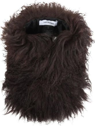 Yves Salomon Mongoolse Shearling Sjaal - Dames - Accessoires - Bruin - Maat: ONE Size Wol