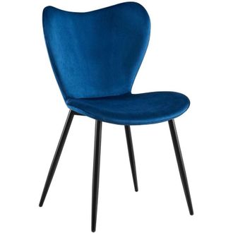 Clp Sedia da pranzo Maika blu scuro Velluto