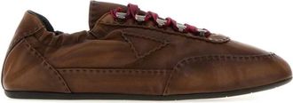 Prada Brown Leather Sneakers
