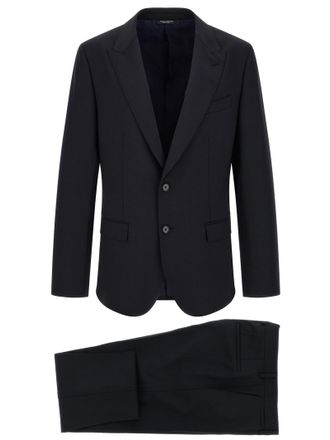 Dolce & Gabbana Blue Virgin Wool Two-Piece Mens Suit