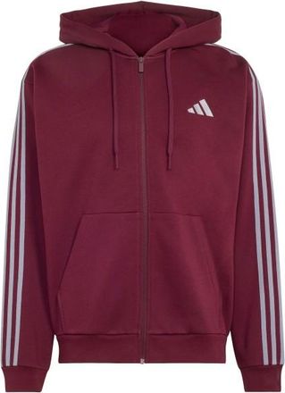 adidas Essentials 3-Stripes Fleece Full-Zip Hoodie Hoodie f&uuml;r Herren | rot