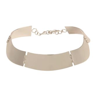 Erika Cavallini Semi Couture Necklaces, female, Gray, Size: ONE SIZE Collana a collarino a forma di onde