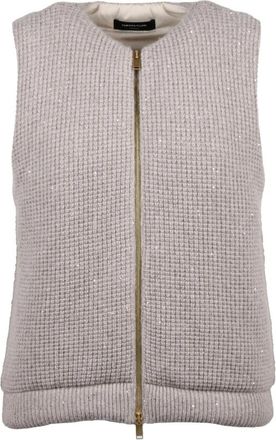 Fabiana Filippi Smanicato in lana - Dames - Bodywarmers - Beige - S - Wol - Jassen