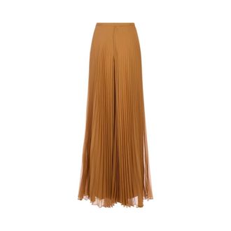 Max Mara Maxi Skirts, female, Brown, Size: 2XS Grembo Wide-Leg Trousers