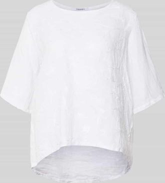 Zabaione Regular Fit Leinenbluse mit Stitchings Modell Zu44zzi in Weiss, Gr&ouml;&szlig;e XXL
