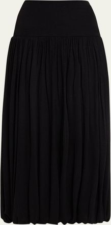 Toteme Soft Gathered Bubble-Hem Midi Skirt