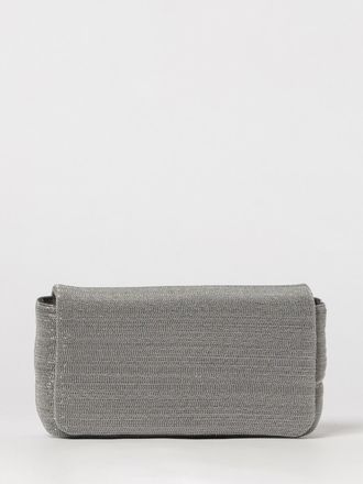 Brunello Cucinelli Pochette in pelle con monile all over