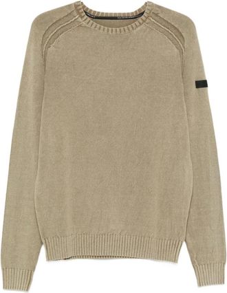 Roberto Ricci Design Rondgebreide trui - Heren - Ronde hals truien - Beige - 2XL - Katoen - Truien & Vesten