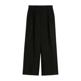 Max Mara Wide Trousers, female, Black, Size: 2XS Veliero Wide Leg Trousers