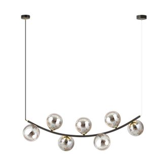 Wonderlamp L&aacute;mpara colgante con estructura curvada y 7 esferas grafito
