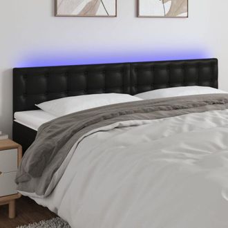 vidaXL Testiera a led Nera 160x5x78/88 cm in Similpelle - Vidaxl