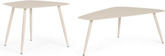 Konte Design Lote de 2 mesas bajas de acero beige