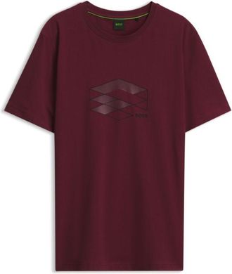 BOSS Stretch-cotton T-shirt with graphic print
