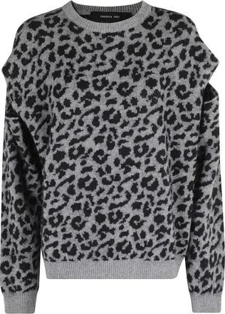 Federica Tosi Spotted Cut Pattern Crew Neck Sweater