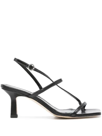 Aeyde Elise 75mm leather sandals - Black