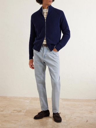 Eleventy Cashmere Zip-Up Sweater