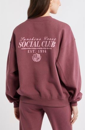 BP. Graphic Sweatshirt in Burgundy Social Club at Nordstrom, Size Xx-Small