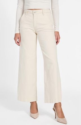Guess Zoya High Waist Wide Leg Jeans in Beige at Nordstrom, Size 24 X 29