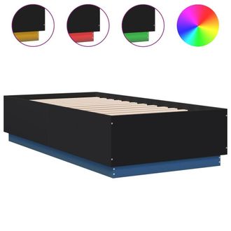 Berkfield Home Bed Frame with LED without Mattress Black 75x190 cm Small Single