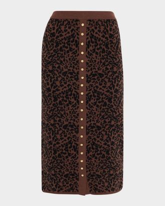 Generation Love Primrose Knit Leopard Midi Skirt