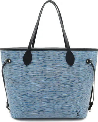 Louis Vuitton Blue Leather Handbag Pouch Shoulder Bag Tote Bag (Pre-Owned)