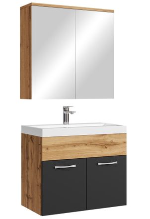 Badplaats Conjunto De Muebles De Ba&ntilde;o Montreal 01 60 Cm - Roble Con Negro