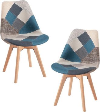 Regalos Miguel Regalos Miguel - Packs Sillas Comedor - Pack 2 Sillas Synk Patchwork - Azul
