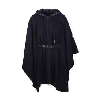 Moncler 778 Cape - female - Moncler - Ponchos - Blue - ONE SIZE - Jackets