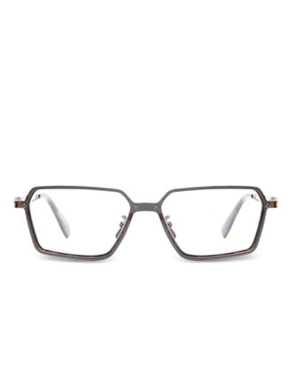Kuboraum H15 geometric-frame glasses - men - Metal - 56 - Silver