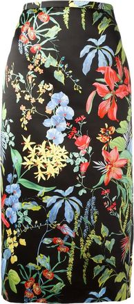Rochas floral print pencil skirt - Multicolore