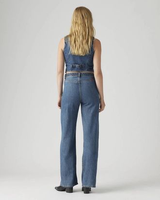 Levi's Ribcage Braided Jeans Womens Blue Denim Cotton High Rise PALL122
