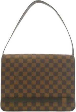 Louis Vuitton Tweedehands Canvas Louis Vuitton tassen - Dames - Vintage Schoudertas - Bruin - ONE Size - Vintage