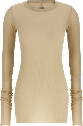 Rick Owens Rib Ls Fitted Ribbed Top
