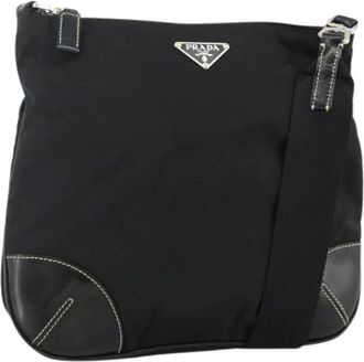 Prada Pre-owned Cross Body Bags, female, Black, Size: ONE SIZE Pre-owned Vintage Nylon Shoulder Bag