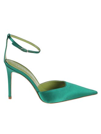 Lella Baldi Womens Green Satin Pumps
