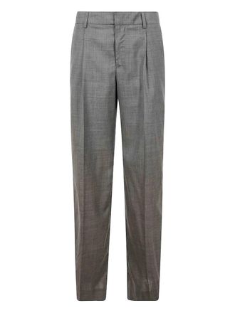 Pantaloni Torino pleated wool trousers - Grey
