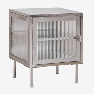 Sklum Mesa Auxiliar En Acero Y Cristal Paoline Sklum